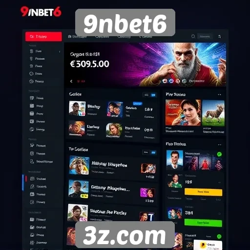 Navegação e interface do usuário no 9nbet6