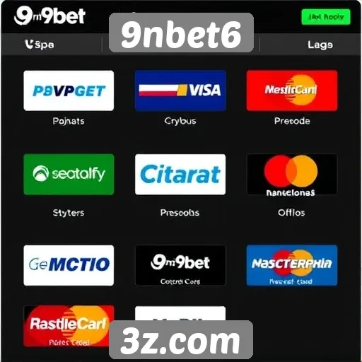 Variedade de métodos de pagamento disponíveis no 9nbet6